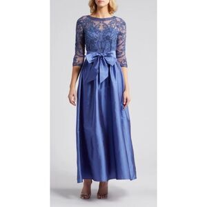 PISARRO NIGHTS Beaded Illusion Neck Taffeta Cocktail Dress NWT IN STORES $268